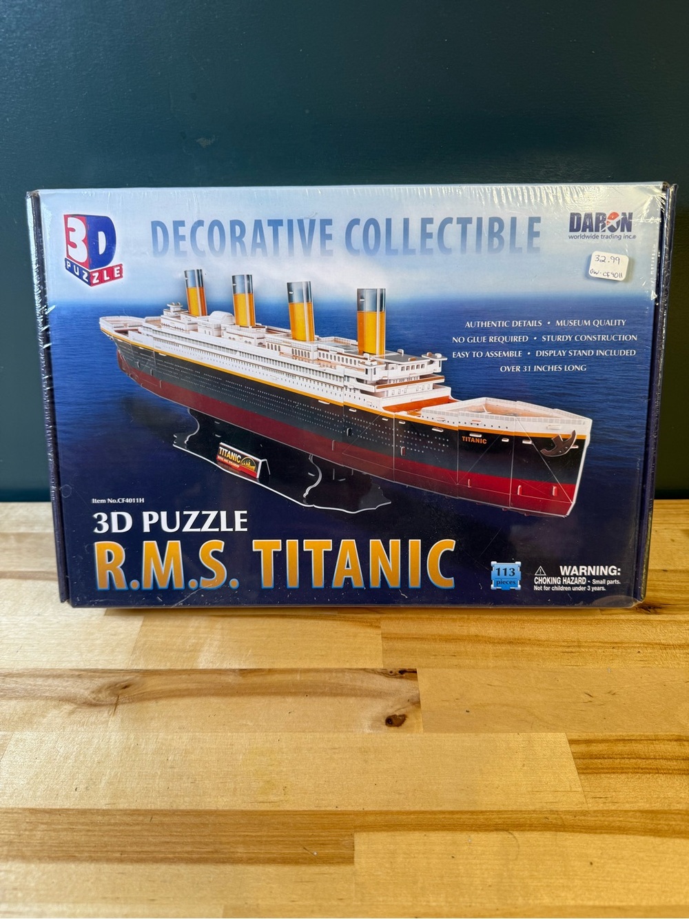 3D Puzzle R.M.S. Titanic Model Kit - Blue, Red, White